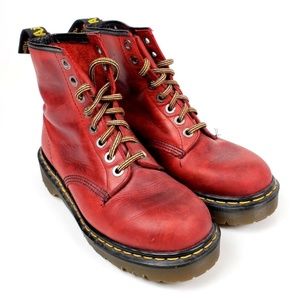 DR MARTENS CHERRY RED 8-EYE BOOTS AIR WAIR